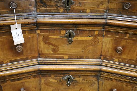 A late 17th century North Italian walnut chest W.2ft 8in. D.1ft 2in. H.3ft 2in.
